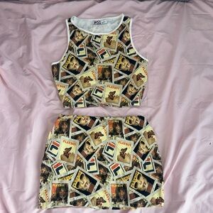 RARE PLAYBOY BUNNY FILA mini Skirt Set size small